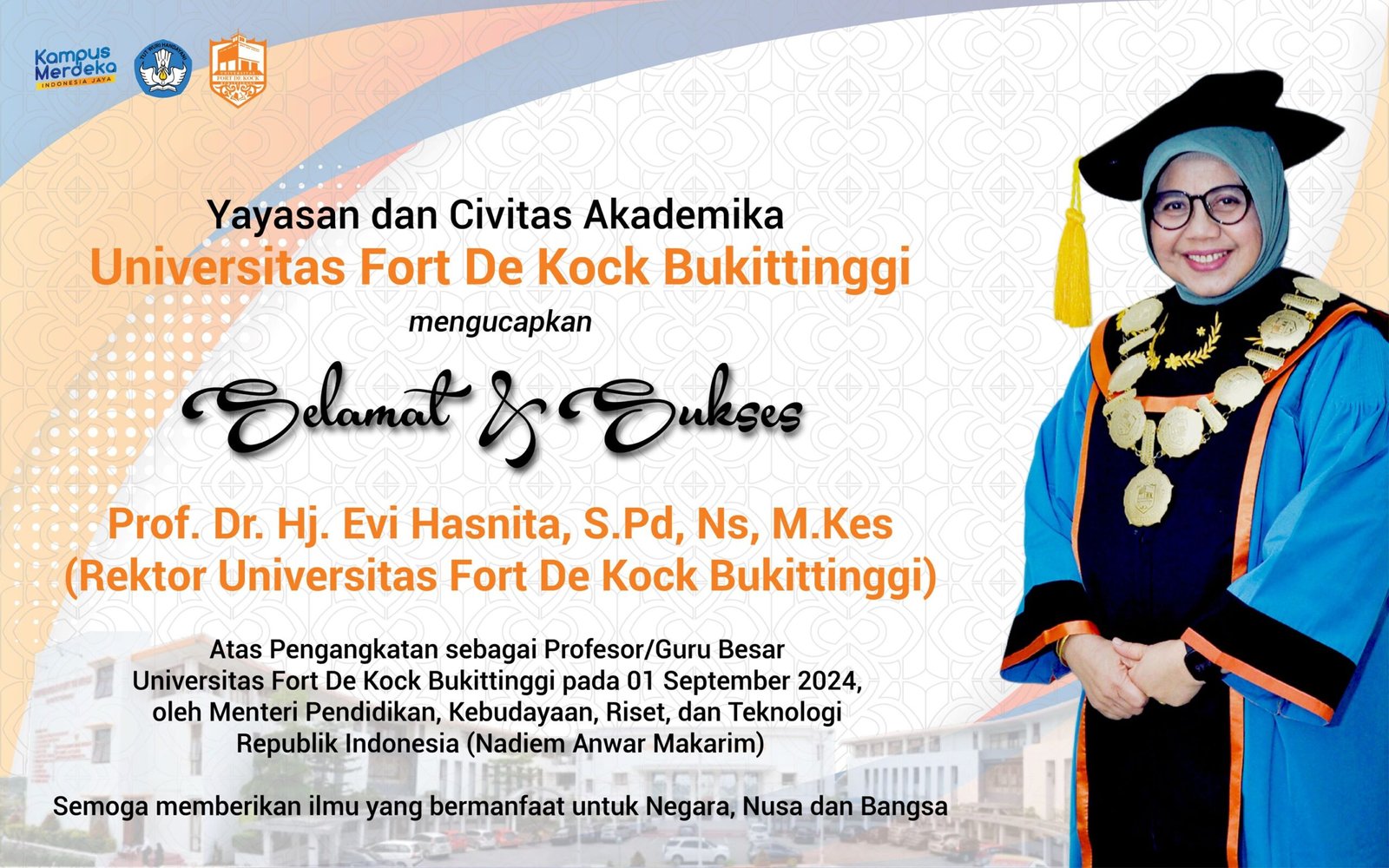 Rektor Universitas Fort De Kock Menjadi Guru Besar