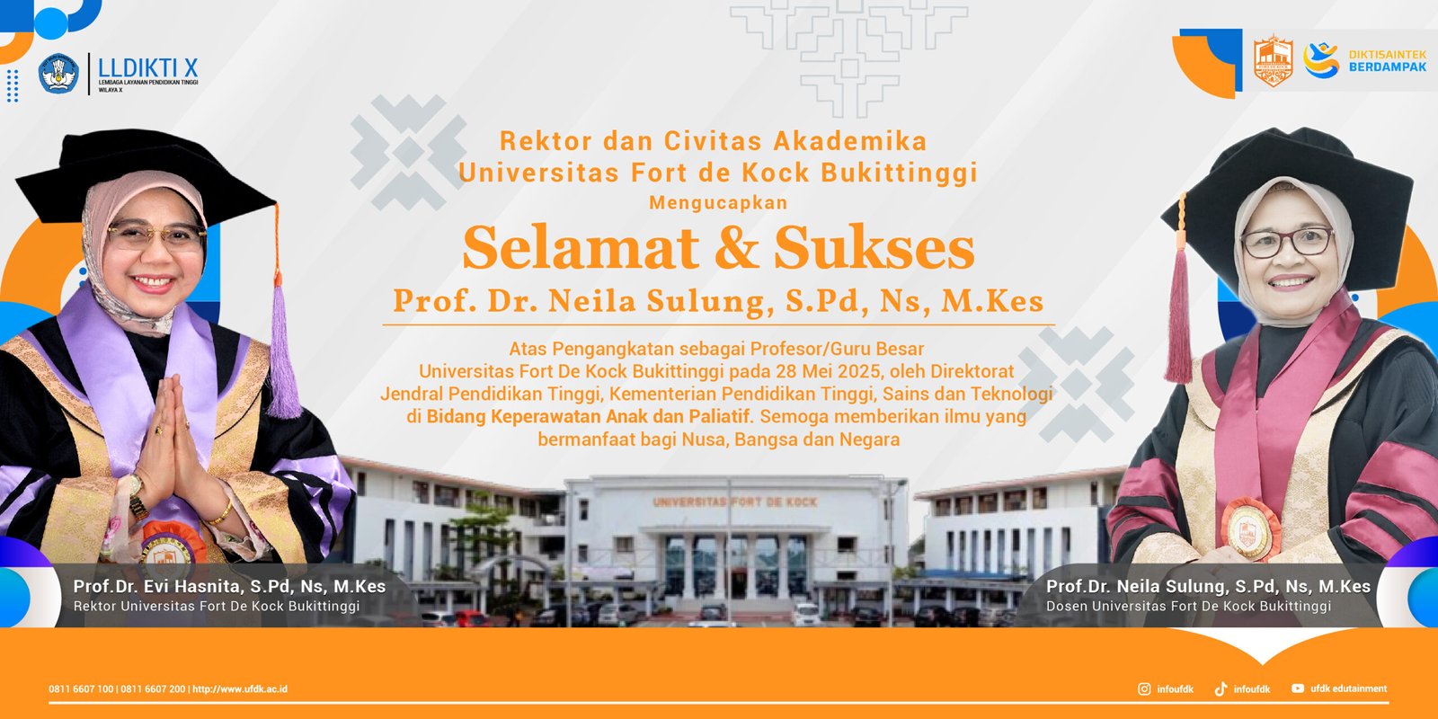 Ucapan Selamat Pengukuhan Guru Besar Prof. Dr. Neila Sulung, S.Pd, Ns, M.Kes (Website)